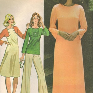 1970s McCall&#39;s 4791 UNCUT Vintage Sewing Pattern Misses Dress or Top Size 8 Bust 31-1/2