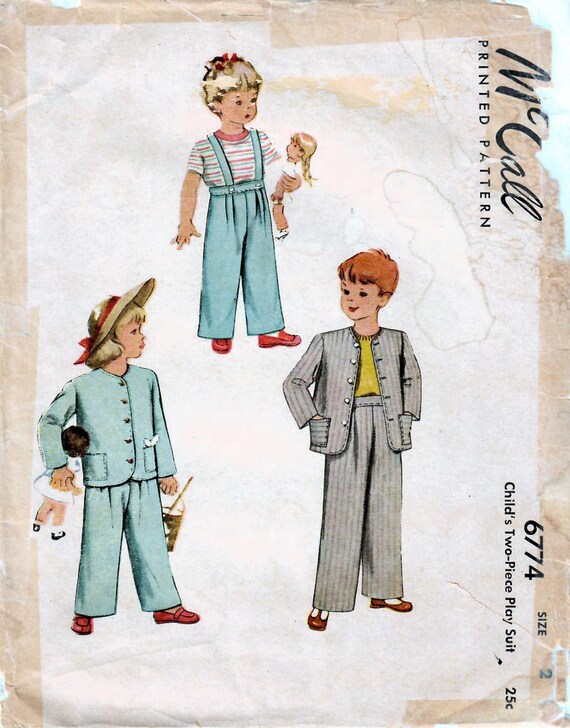 1940's McCall Child's Housecoat Pattern - Sz 4 - Chest 23