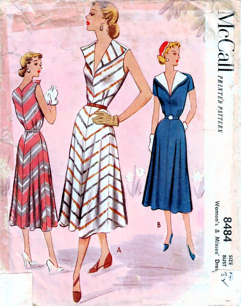 1950s Mccall 8484 Vintage Sewing Pattern Misses Fit & Flare - Etsy