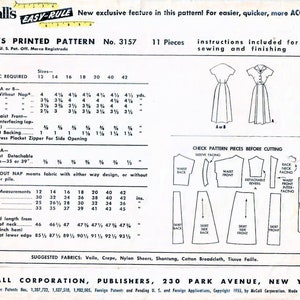 1950s McCall's 3157 Vintage Sewing Pattern Shirtwaist Dress, Fit and Flared Dress Misses Size 14 Bust 32 image 2