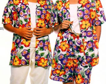 1990s McCall's 9156 UNCUT Vintage Sewing Pattern Misses Casual Loose-fitting Shirt, Pullover Top, Pull-on Pants, Shorts Size 16-18-20-22