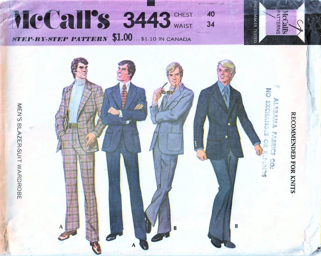 1970s Mccall's 3443 Vintage Sewing Pattern Suit, Tailored Jacket ...