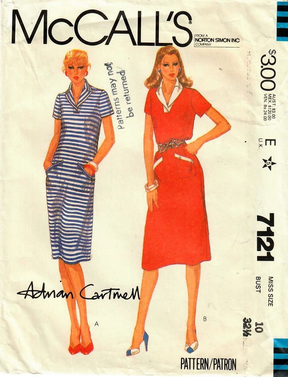 1980s Mccall's 7121 UNCUT Vintage Sewing Pattern Misses Pullover