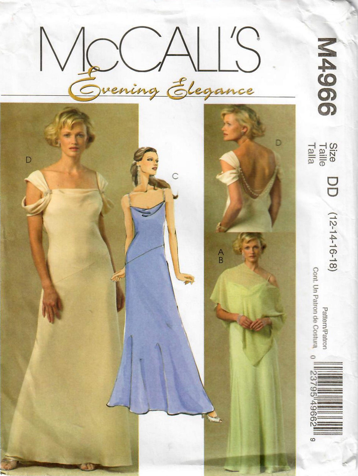 2000s Mccall's 4966 UNCUT Sewing Pattern Evening Gown - Etsy
