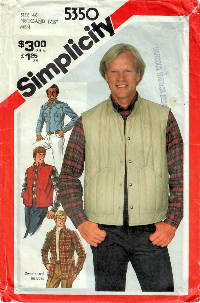 1980s Simplicity 5350 Vintage Sewing Pattern Men's Shirt | Etsy