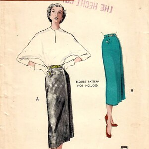 1950s Butterick 5594 UNCUT Vintage Sewing Pattern Misses Slim - Etsy