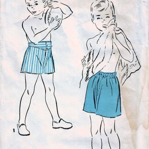 1940s Advance 4838 Vintage Sewing Pattern Boys Boxer Shorts, Yoked Shorts Size 10
