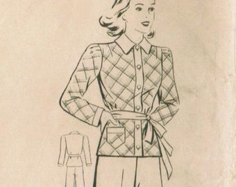 1940s Vogue 6744 Vintage Sewing Pattern Misses One-piece Dress