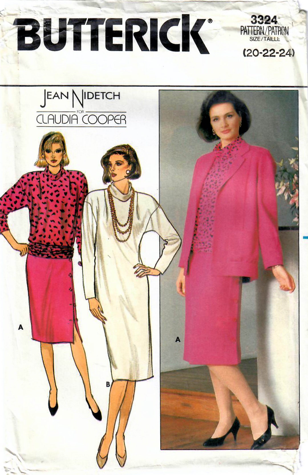 1980's Butterick One Shoulder Dress or Tunic Pattern - Bust 34