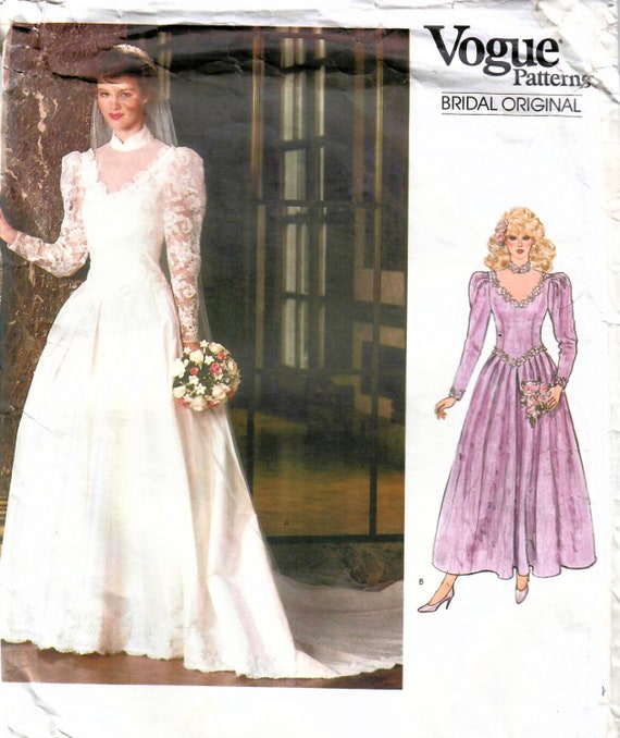 vogue bridesmaid dress patterns Vogue Bridal Original 1092 CUT Wedding Dress Size 10 – Wee Scotty main image 0
