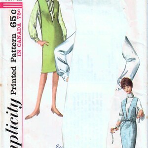 1960s Simplicity 5482 Vintage Sewing Pattern Misses Slim Jumper, Dressy ...