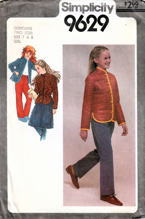 1980s Simplicity 9629 UNCUT Vintage Sewing Pattern Girls Skirt