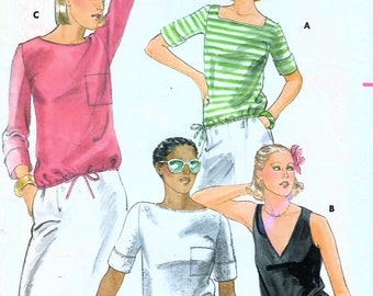 1970s Butterick 5500 Vintage Sewing Pattern Misses Pullover Top, T-shirt, Size 12 Bust 34