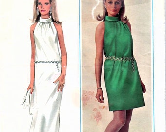 1960s Butterick 4770 Vintage Sewing Pattern Slim Evening Dress, Mini Dress, Party Dress, Formal Dress, Misses Size 10 Bust 32-1/2