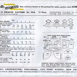 1950s Mccall's 3346 Vintage Sewing Pattern Girls Full Circle Skirt ...