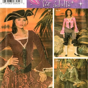2000s Simplicity 4914 UNCUT Sewing Pattern Misses Pirate Costume Size 6-8-10-12