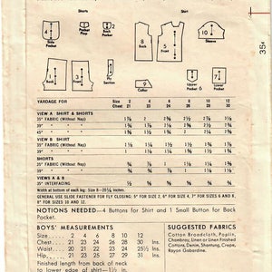 1950s Butterick 5775 UNCUT Vintage Sewing Pattern Boys Sports Shirt, Shorts, Boxer Shorts Size 2, Size 4, Size 12 image 2