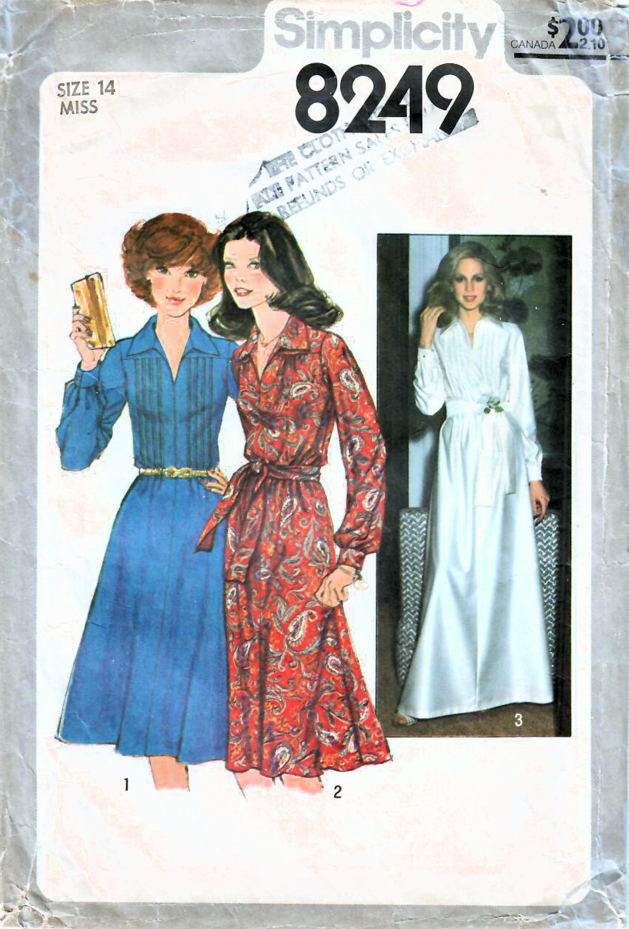 お衣装　ハンドメイド 1970s Simplicity 8249 Vintage Sewing Pattern Misses Shirtwaist