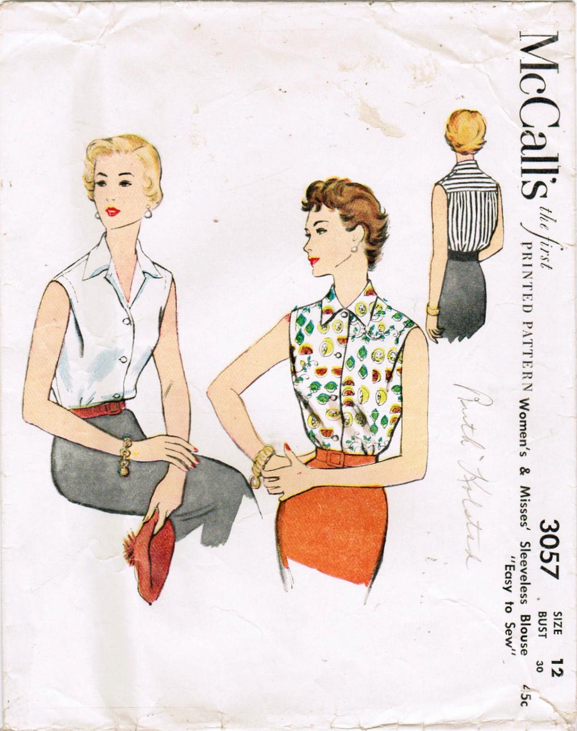 1950s McCall's 3057 Vintage Sewing Pattern Misses | Etsy