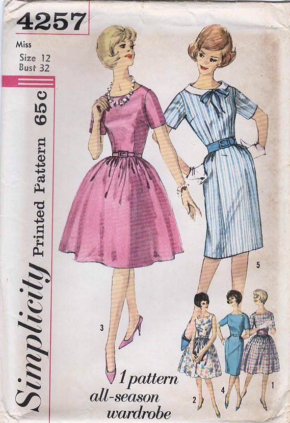 1960s Simplicity 4257 Vintage Sewing Pattern Misses Full Skirt - Etsy