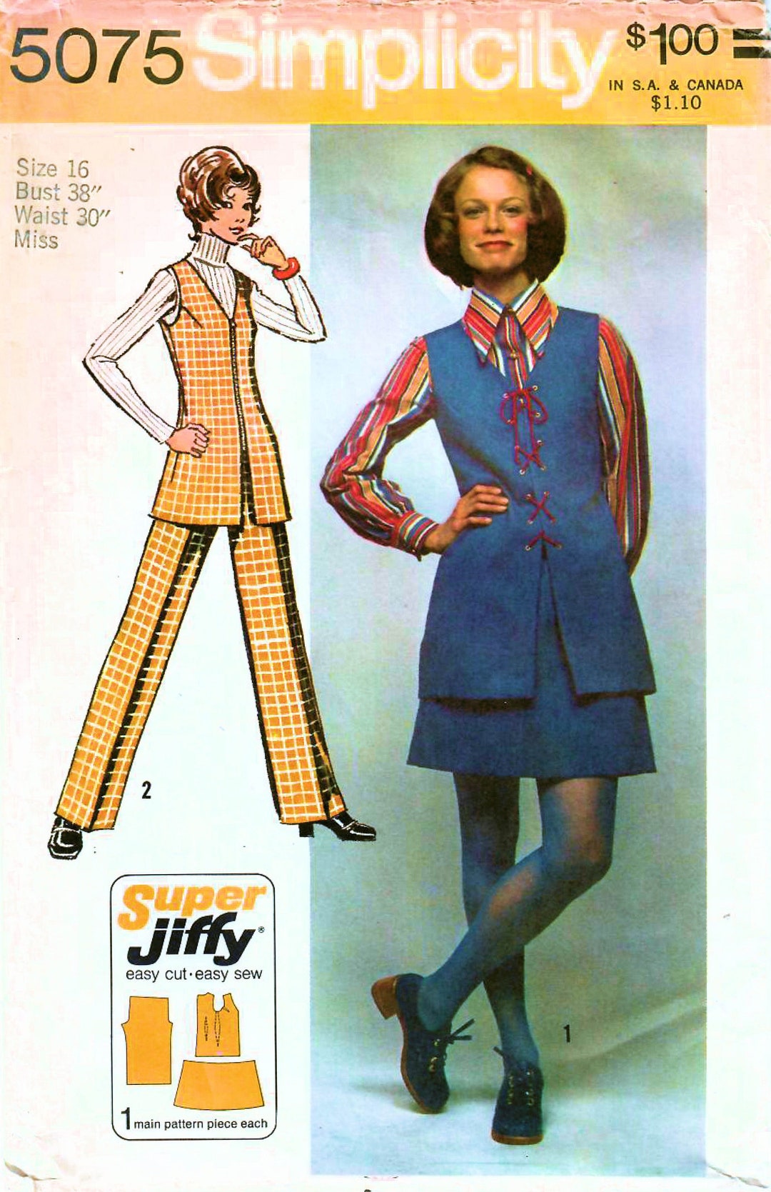 1970s Simplicity 5075 Vintage Sewing Pattern A-line Skirt, Wide Leg ...