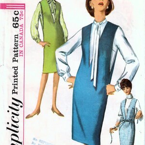 1960s Simplicity 5482 Vintage Sewing Pattern Misses Slim Jumper, Dressy ...
