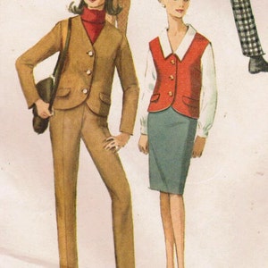 1960s Simplicity 6131 Vintage Sewing Pattern Misses&#39; Blouse, Jacket, Skirt, Pants Size 14 Bust 34