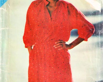 1980s Butterick 3240 UNCUT Vintage Sewing Pattern Misses Loose-fitting Dress, Casual Dress, Pullover Dress Size S-M-L Bust 31.5-40
