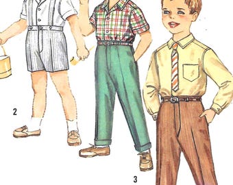1960s Shirt, Shorts, Pants Sewing Pattern: Simplicity 4533 Boys Size 2