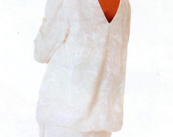 1980s Two Piece Dress, Top, Skirt Sewing Pattern: Butterick 5977 Misses Size 16-24 UNCUT