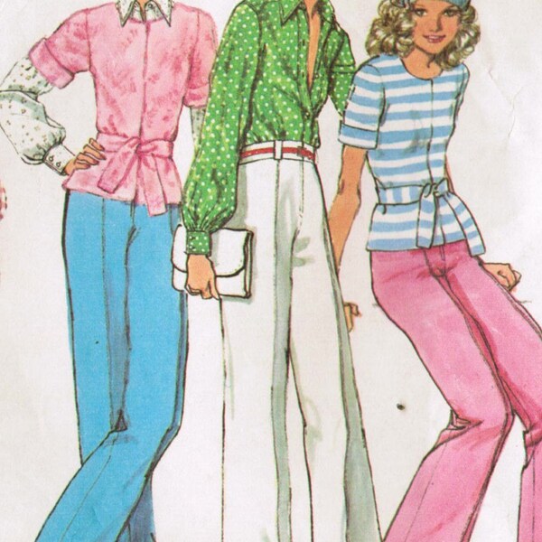 1970s Simplicity 5587 Vintage Sewing Pattern Misses' Jacket, Shirt, and Pants Size 12 Bust 34