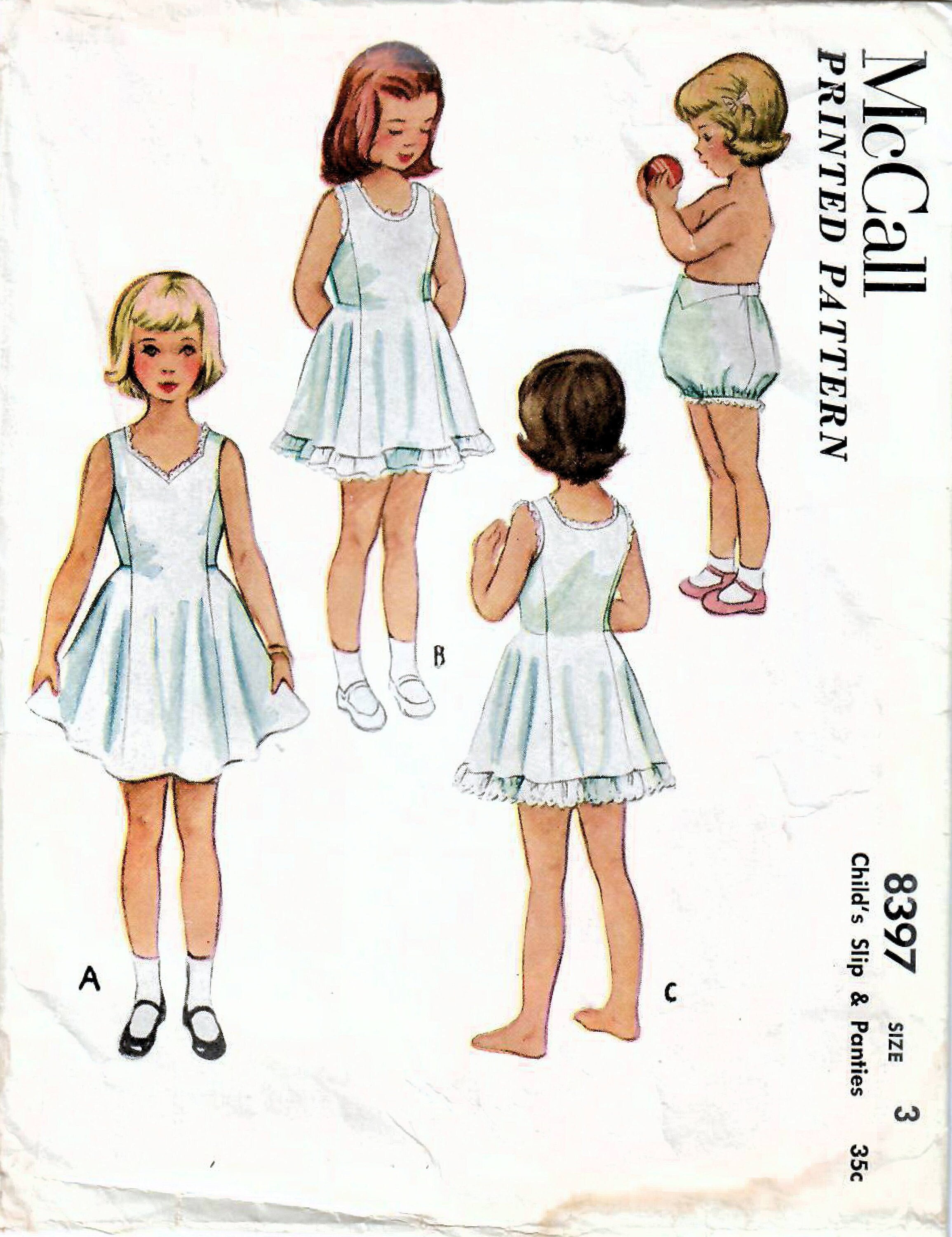 1950s Mccall 8397 Vintage Sewing Pattern Girls Full Slip, Panties Size 3 -   Finland