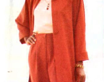 Patrón de costura de chaqueta, top, falda y pantalón de los años 90: Butterick 4502 para señoritas, tallas 8-10-12, sin cortar