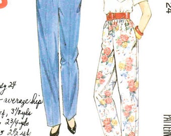 1990s Pull-on Proportioned Pants Sewing Pattern: McCall's 5166 Misses Size 24 Waist 39