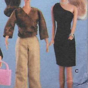 2000s Fashion Doll Clothes Barbie Craft Pattern: Simplicity 5755 UNCUT