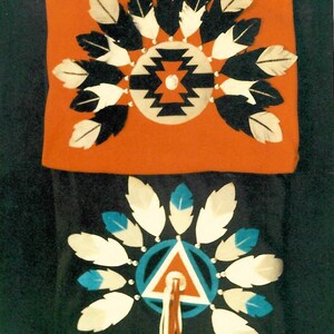 Molde para artesanato de vestuário indígena estilo western, com motivo de penas, dos anos 1980: Ultra Delight 107 (sem cortes).