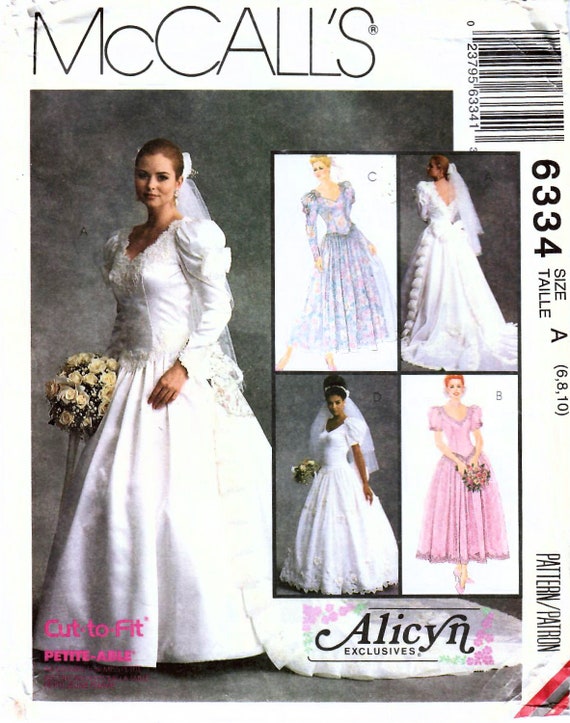 1990s Wedding Gown Sewing Pattern: Mccall's 6334 Detachable Train Misses Size 6-8-10, 8-10-12, 20-22-24 - Etsy 1990s Wedding Gown Sewing Pattern: Mccall's 6334 Detachable Train Misses Size 6-8-10, 8-10-12, 20-22-24 - Etsy