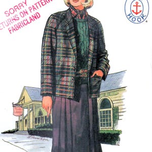 1980s Butterick 6870 UNCUT Vintage Sewing Pattern Misses Box Jacket, Pleated Skirt, Pants Size 16 Bust 38