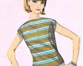 1960s How-to-Sew Blouse Sewing Pattern: Simplicity 5586 Misses Size 12 Bust 32 UNCUT