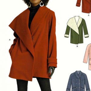 2010s Loose-fitting Coat Sewing Pattern: New Look A6534 Misses Size 6-18 UNCUT