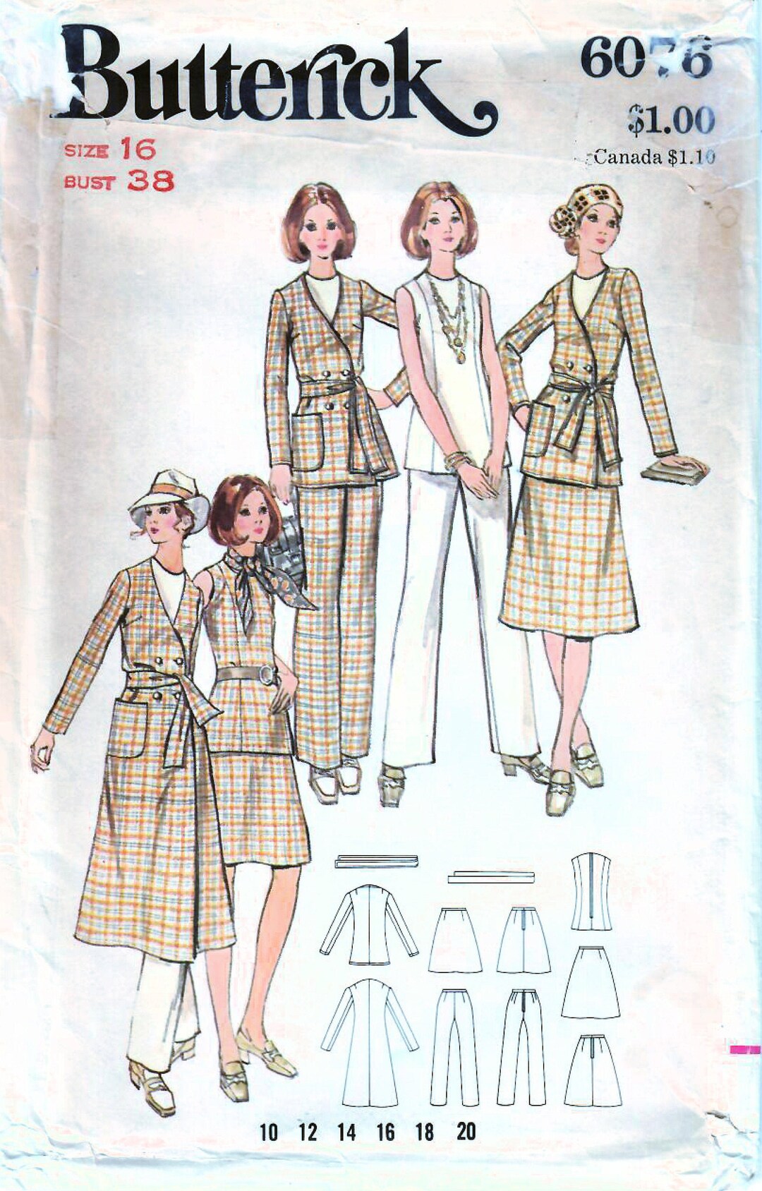 1970s Butterick 6076 UNCUT Vintage Sewing Pattern Misses Tunic Top ...
