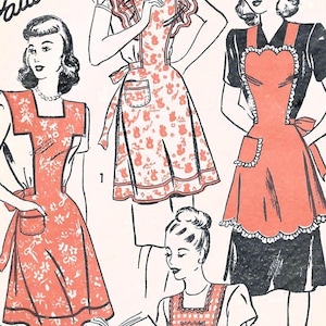 1940s Full Bib Apron Sewing Pattern: Advance 4335 Misses Size XL (42-44) UNUSED