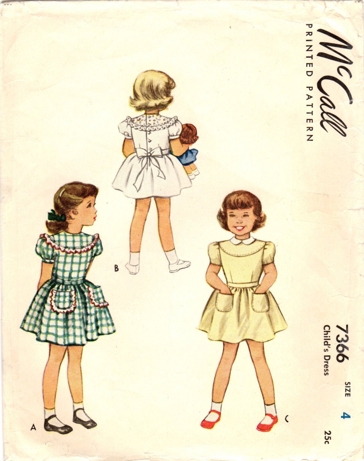 1950s Mccall's 4016 UNCUT Vintage Sewing Pattern Girl's Shirtwaist Dress,  Full Skirt Dress Size 4, Size 6 -  Canada