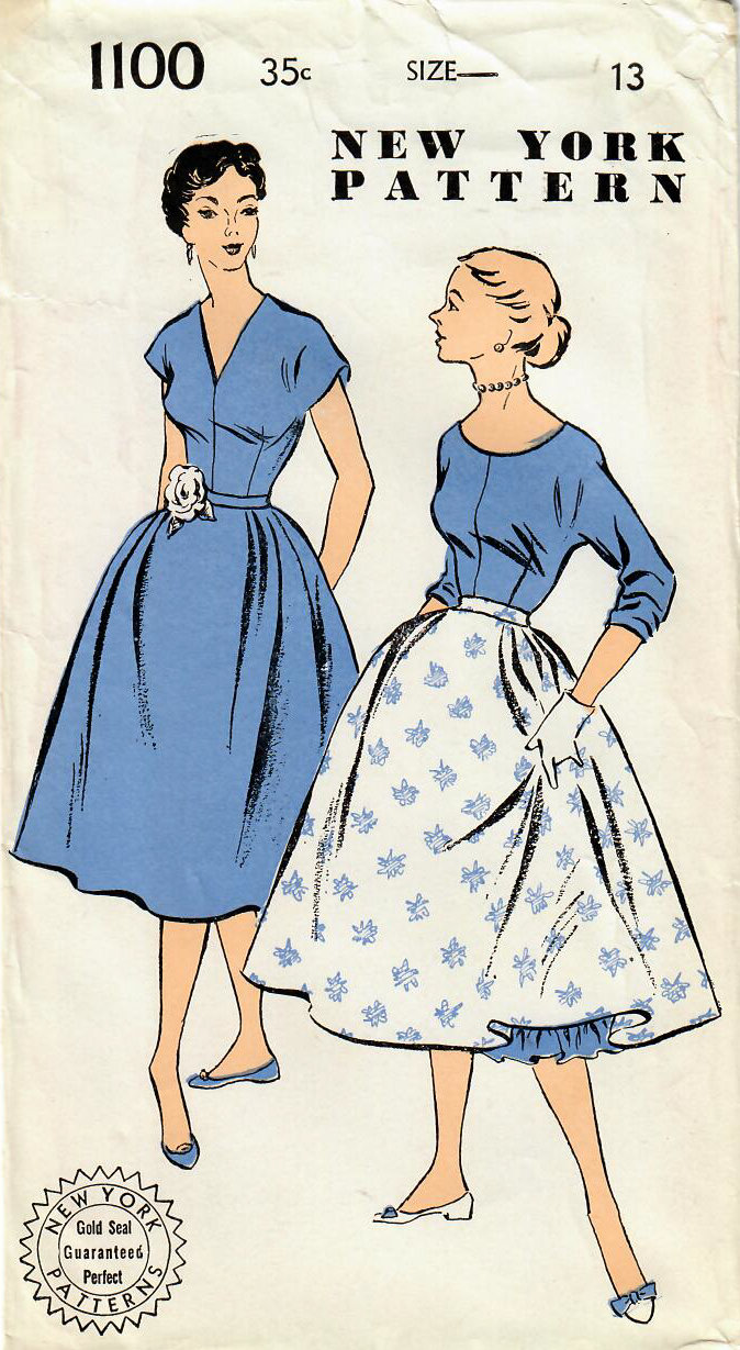 1950s New York 1100 FF Vintage Sewing Pattern Junior Full 1950s New York 1100 FF Vintage Sewing Pattern Junior Full