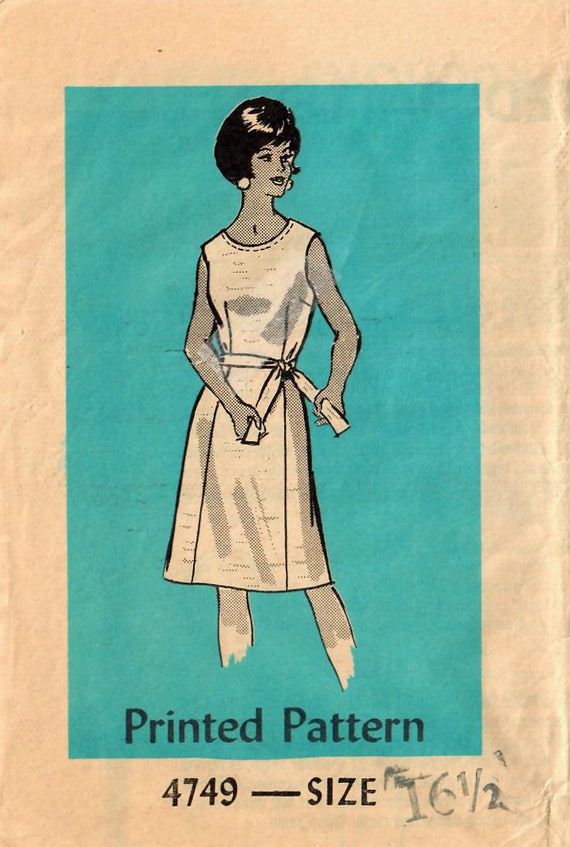 navy blue dress for baby girl 1960s Mail Order 4749 Vintage Sewing Pattern Misses Half Size Dress, A-line  Dress, One Piece Dress Size 16-1/2 Bust 37, Size 20-1/2 Bust 41