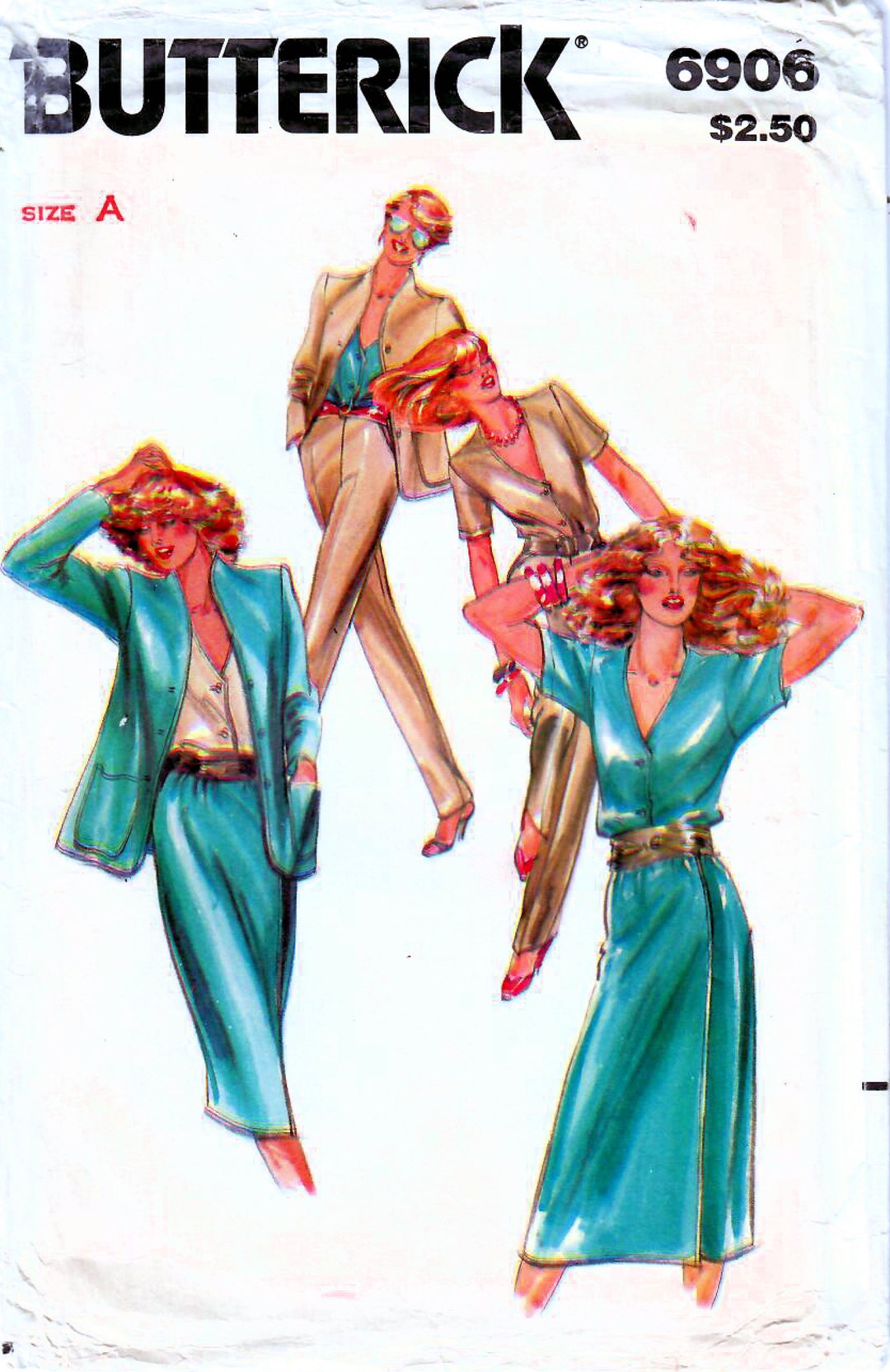 1980s Butterick 6906 UNCUT Vintage Sewing Pattern Misses Top, Wrap ...