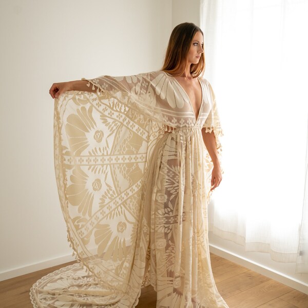 Hippie Wedding Dress - Etsy