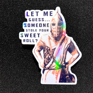 Stolen Sweet Roll Whiterun Guard Sticker (orange) | Gamer Gifts | Video Games | RPG | Elder Scrolls | Gaming