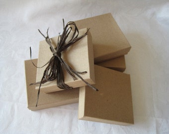 boxes kraft gift cotton jewelry filled favor box 5x3 bridesmaid brown 5x1