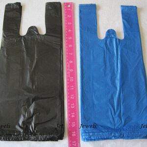 100 Plastic Bags, T Shirt Bags, Hot Pink Plastic Bags, Black Bags, Blue Bags, Purple Bags, TShirt Bags, Plastic Shopping Bags 7x16 image 6